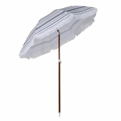 Ombrellone da Giardino e Frange per Esterni, Spiaggia, Giardino 180 cm Pieghevole Inclinabile per Terrazza e Balcone