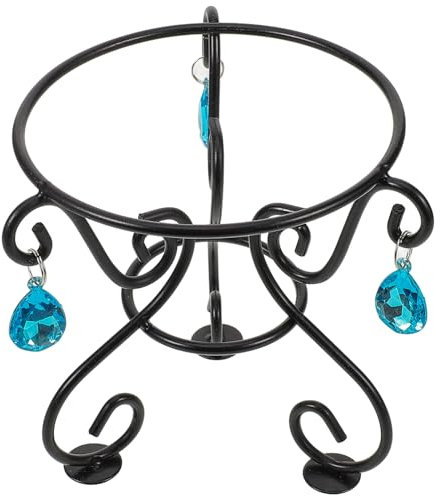 Luxshiny -Kugelständer Gartenkugel-Ständer Schmiedeeisen-Metallkugel Kristallkugel-Präsentationsständer Mit Tropfenanhänger Pflanze Vogeltränke Schüsselständer Blumentopfhalter Für