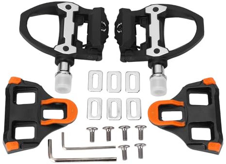 Mountainbike-Pedale, Leichte klick-Rennradpedale mit Flacher Plattform, mit Stollen und 14 Mm Standard-Gewindeloch, rutschfeste Universelle Flache Pedale für SPD SL-System 6 Grad