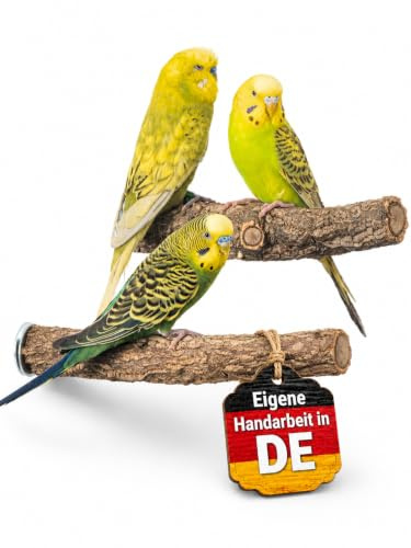 Vogelgaleria® 2er Korksitzstange Wellensittich Nymphensittich 20cm| Kork Sitzstangen mit Korkrinde zum Sitzen und Knabbern | Vogelsitzstange und Vogel Stange für Krallenpflege | Korksitzbrett