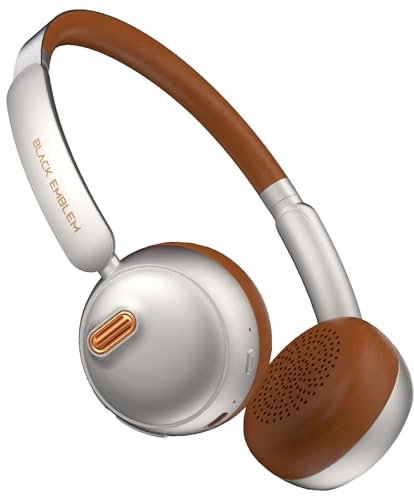 Black Emblem X3 Cuffie Bluetooth wireless, con cancellazione attiva del rumore, bassi profondi Hi-Fi, leggere con cuscino in schiuma cloud, durata di riproduzione 55 ore, microfono integrato per