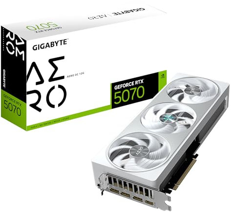 Gigabyte GeForce RTX 5070 AERO OC 12G Grafikkarte - 12GB GDDR7, 192 Bit, PCI-E 5.0, 2625 MHz Core Clock, 3 x DP 2.1a, 1 x HDMI 2.1b, NVIDIA DLSS 4, GV-N5070AERO OC-12GD