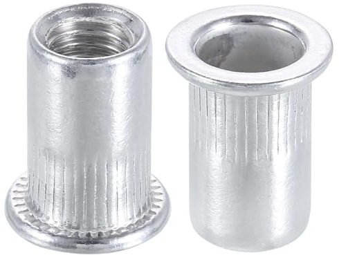 QUARKZMAN Dadi Rivetto M8 in Lega di Alluminio Testa Piana Zigrinata Inserto Filettato 40 Pezzi
