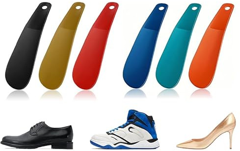 6 Calzascarpe Plastica 16cm, Mini Portatili con Foro Anti-Pieghe per Anziani/Bambini e Scarpe