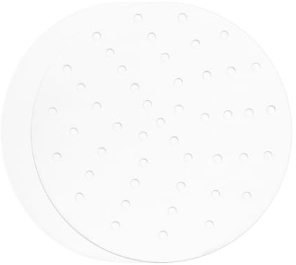 100 Pcs Perforated Bamboo Steamer Liners, Dumpling Steam Paper, 10 Inch Round Anti-Stick Steamer Paper