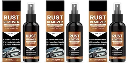 Generisch Rostentferner-Spray, Rostlöser für Metall, Leistungsstarker Metallreiniger für Rostbehandlungen, Mehrzweck-Anti-Rost-Inhibitor, Entrosting-Spray, Autowartung, Reinigung, Rostlöser (3PCS)