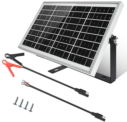 ECO-WORTHY 10W 12V Monokristallines Solarpanel Kit,Solarladegerät für Erhaltungsladung:10W Solarmodul+ Solarladeregler+Solarkabel für 12V Batteries,Wohnmobil,Wohnwagen,Weidezaungerät,Boot