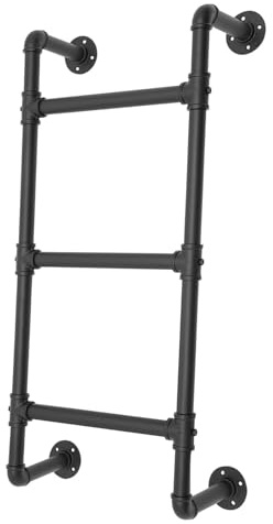 ZENSTYW Escaleras De Metal para Áticos,Montaje En Pared,Escada De Interior De Litera,Escalera De Hierro Forjado De Salida De Incendios,para Ático,Dormitorio,Almacén,Terraza(3.3 FT)