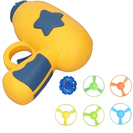 Walmeck Juguete de Disco Volador para Niños, Lanzador de Disco Volador, Platillo Electrónico, copio, Juguete, Luz LED, Interactivo, Seguro, Portátil, Mano con Luz