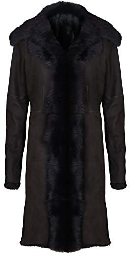 Infnity Leather Damen Braun Damen Echt Toscana Schaffell Leder Wildleder Jacke Trenchcoat XS