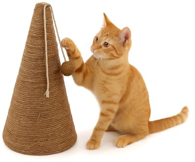 Flamingo Griffoir en Forme de Cône - Marron et Naturel - Griffoir Design et Durable pour Chats Actifs