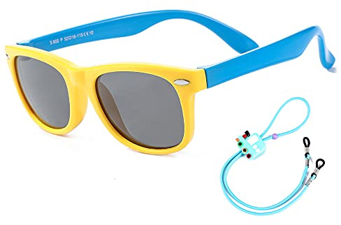 Rocf Rossini Flexible Kids Sunglasses Polarized Toddler Sun Glasses for Baby Boys and Girls Shades UV400 Protection with Case Age 2-8