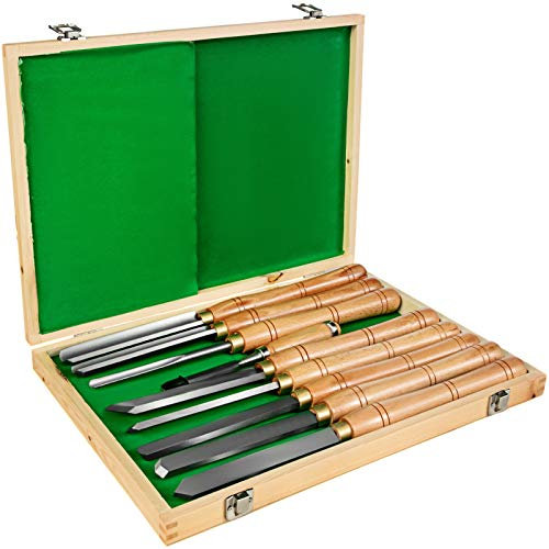 Frantools Ensemble de burin à tour 8pcs Tournage du Bois Tour à bois à table de travail à haute vitesse pour les laboratoires