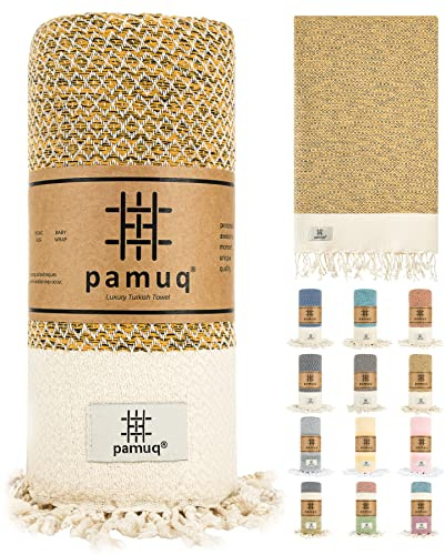 pamuq Telo mare XXL per sauna, asciugamano da bagno, asciugamano per hammam, grande cotone, telo doccia pestemal, asciugamano Fouta pareo yoga, coperta sportiva sarong uomo donna