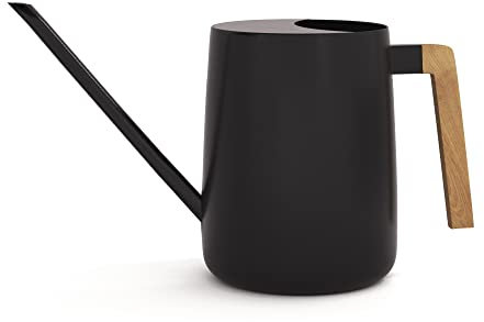 HB Design Co. Gießkanne für den Innenbereich mit langem Auslauf – 1000 ml Schwarze Gießkanne für Zimmerpflanzen