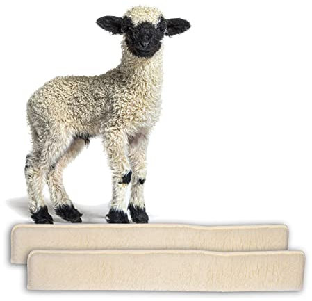 BigDean 2X Zugluftstopper für Türen 100cm - 100% Schurwolle - Beige - Türluftstopper Luftzugstopper Windstopper - Made in Germany