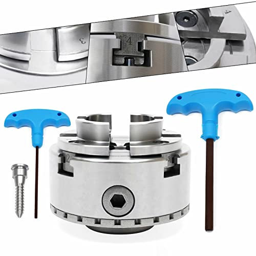 Futchoy 4 Jaw Mini Lathe Chuck M33 - Wood Turning Chuck Lathe Chuck Accessory Thread Lathe Chucks Set for Woodworking Lathe General Lathe Grinder Milling Machine Drilling Machine