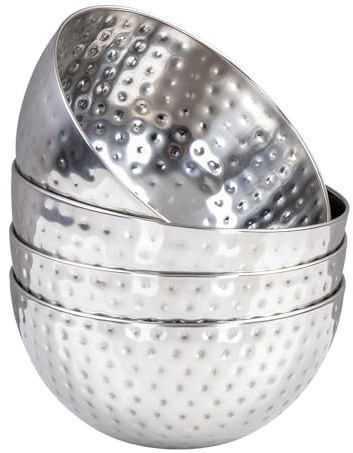 levandeo Set om 4 dekorativa skålar mini Ø 10 cm aluminium silver snackskål bordsdekoration skålar dekoration metallskål