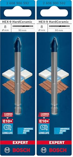 Bosch Professional 1x Expert HEX-9 HardCeramic Drill Bit (Accessories Rotary Impact Drill), Grey, 8 mm (Pack of 2)