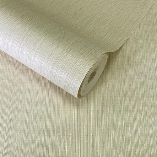 World of Wallpaper Roma Einfarbige Texturtapete - schwere Vinyltapete - moderne Tapete für Wohnzimmer & Schlafzimmer - dekorative Luxustapete - Beige/Gold