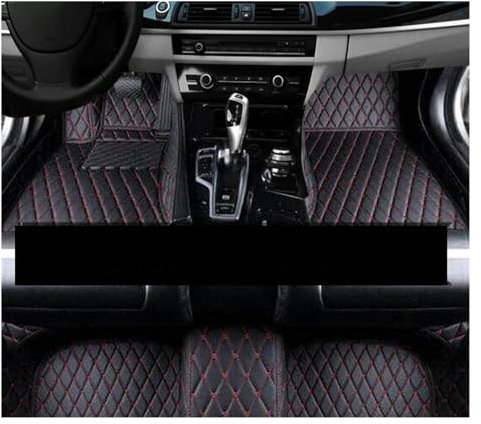 Autoteppich Fußmatten Auto Boden Matte Für Nissan Für Micra Für März Für Machi K12 2003-2009 Schmutz-beständig Pads Boden Teppiche Fuß Matten Auto Zubehör Automatte Fußmatte (Farbe : Schwarz Rot)