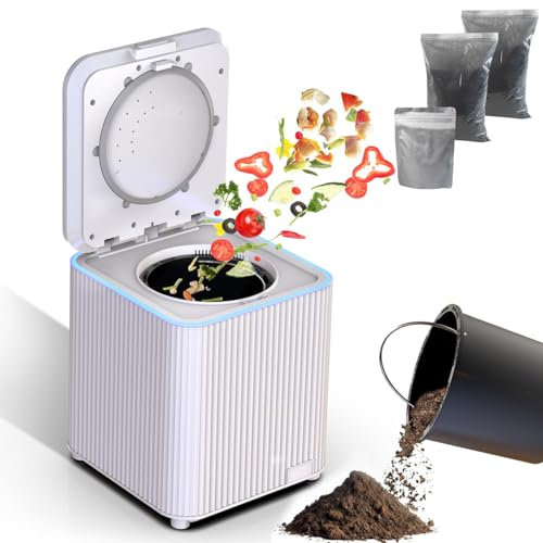 MaxtiL Compostiera elettrica da Cucina aggiornata con Due modalità di Funzionamento, Contenitore per Compost da Cucina Automatico da appoggio da 3,5 Litri Incluso Filtro al Carbone sostituibile