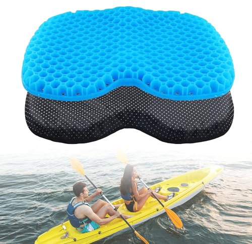 NQEUEPN Kayak Seat Cushion, Anti Slip Seat Pad with a Cloth cover, Waterproof Boat Gel Cushions Paddleboard Accessories Gear Equipment for Fishing Kayak Paddle Board