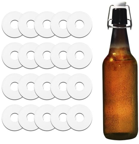 BOPRKTM 20 Pezzi Guarnizioni in Silicone Guarnizione Guarnizione Bottiglia Vetro Tappi Silicone Rondella in Gomma per cap Swing Top Bottiglia di Vetro Home Brew Beer Soda Bottle Seal