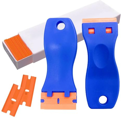 Outil de grattoir à verre, outil de grattoir de nettoyage - Grattoir de nettoyage multifonctionnel 2 pièces | Dissolvant d'étiquettes de nettoyage rapide, outil de grattoir, racloir, dissolvant d'adhé