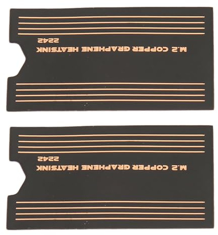 2 Disipadores de Calor M.2 SSD de Cobre para Computadora Portátil, Almohadilla de Enfriamiento Térmico 2242 con Grafeno, Disipador de Calor SSD M.2 2242 de Conducción Rápida de