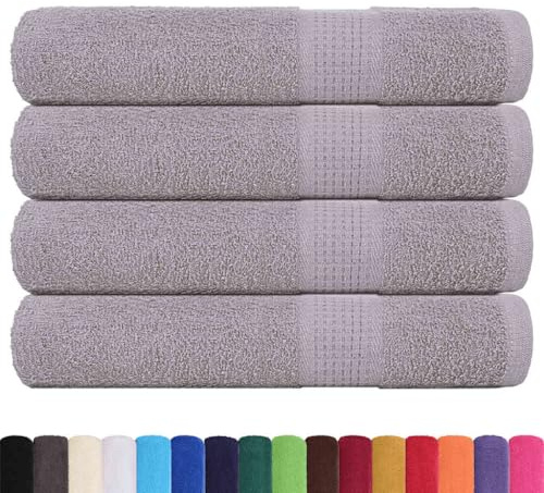 vidaXL Asciugamani FROGN 4 pz Grigio 100x200 cm 360 g/m² 100% Cotone, Telo da Spiaggia, Telo Mare, Telo da Bagno Grande, Telo da Bagno