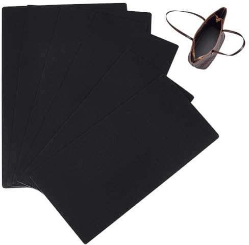 BENECREAT 9 Stück 3 Stile Rechteckiger Kunststoff Handtaschen Basisformer, Schwarze Taschenbodenversteifung Unterer Einsatz Für Geldbörse Handtasche Tragetasche, 1.2mm Dick