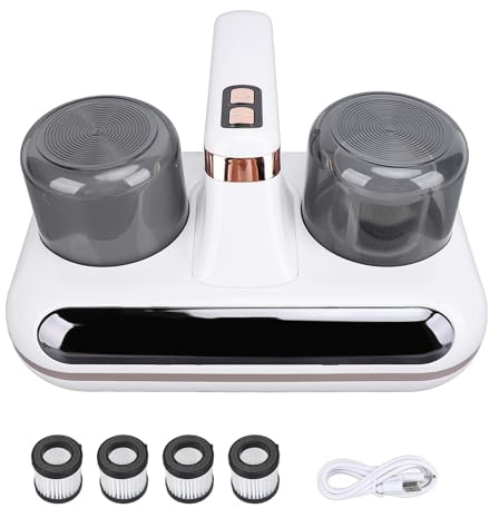 Denash Aspirapolvere per Materasso con Aspirazione Potente 16Kpa con Luce UV, Onde Ultrasoniche, Tocco Ad Alta Frequenza per la Salute 'ambiente Domestico, Design Senza Fili Facile