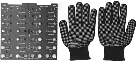 Gewindeprüfer, 28 Löcher, Bolzenmutter, Gewindeprüfer, M4 X 0,7 Bis M14 X 2,0, Metrisches Gewinde, 6-32 Grob- Bis 1/2-20 Feingewinde-Identifikationstafel mit Handschuhen