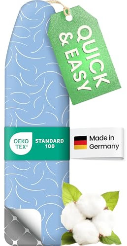 SimplySmooth Premium Bügelbrettbezug 125x45 I OEKOTEX100 I Made IN Germany I Bügeltischbezug I Komfortpolster I Bügelbezug für 120-125x38-45cm Bügelbrett Bezugfür Dampfbügelstation I Größe L