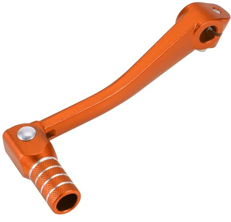 INFINAUTO Folding Motorcycle Gear Shifter Lever for Bosuer 125 Aluminum Alloy Pedal Shift Lever Arm Orange Head with Silver Tone Ring
