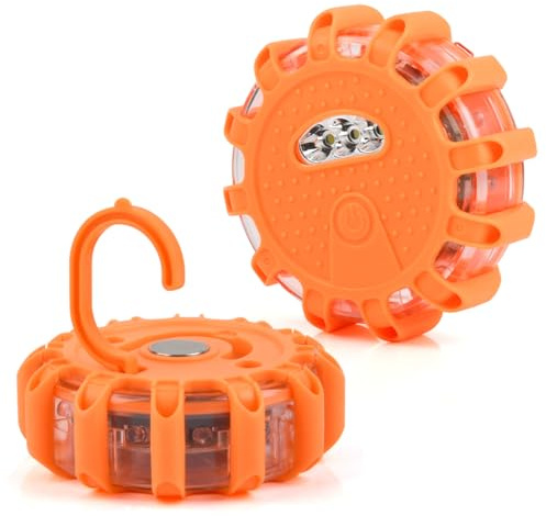 DODUOS 2 Piezas LED Luces Emergencia Coche,Luz Emergencia Coche con 9 Modos de Parpadeo,Emergency Light Giratoria Magnética de Advertencia para Coches e Iluminación de Emergencias