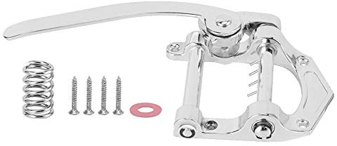 AOWINHIT Elektrisk Gitarr Tremolosystem Vibrato Bridge för SG Tele, Hållbart Zinklegeringsmaterial, Olika Färgalternativ, Enkel Strängböjning, Lämplig för Gitarrentusiaster (Silver)