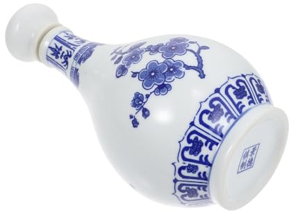 LOPUNER Ceramic Wine Bottle Sealed Thick Porcelain Container Multi-functional Blue and White 1 Jin Size Traditional Jingdezhen Wine Pot for Kitchen and Home Use