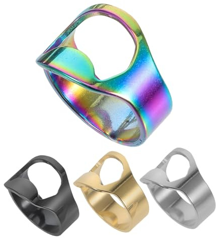 FRCOLOR 4 Piezas Abridores de Botellas Inoxidable Forma de Anillo Abrebotellas y Divertidos para y Actividades al Aire Accesorio Práctico y Conveniente