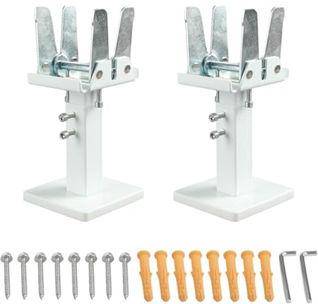 2Pcs Radiator Brackets, Steel Panel Radiator Support, 14-21cm Adjustable Floor Support Brackets for Central Heating, Height Adjustable Radiator Stand Double Stability System Floor Mounting Kit