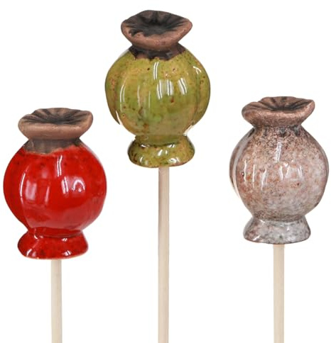 Viana Keramik Mohn Blumenstecker Gartendeko mit symbolischer Bedeutung