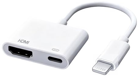 SRLWMYI Lightnning auf HDMI Adapter, 1080P Digital AV Bildschirm Konverter für iPhone und iPad, Plug & Play, Video/Audio Sync, HDMI Kabel Verbinder kompatibel mit TV/HDTV/Monitor/Projector
