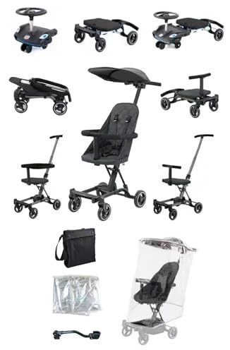 Rexhan Convertible 3 in 1 Baby Stroller, Pram, 3 in 1 Travel System, Swing Rider, Travel Toddler Buggy, Push Baby Walker, Baby Carriage, Lightweight, Foldable, All in 1 Stroller, Adjustable Handle