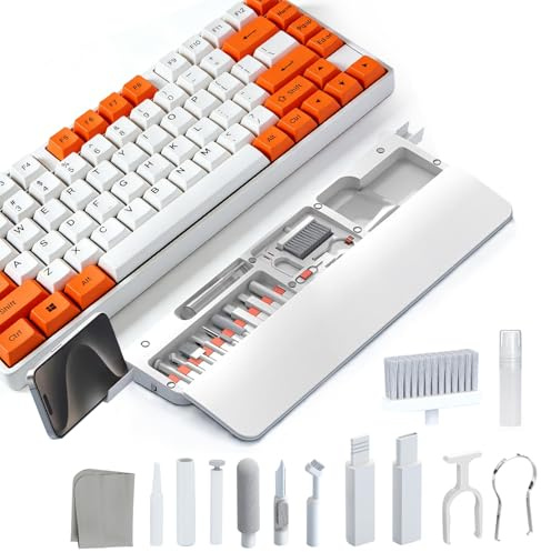 Handballenauflage Tastatur 36cm - alouweekuky Handgelenkauflage Tastatur mit Reinigungswerkzeug Set, Keyboard Wrist Rest ABS und Leder für 85% Mechanische Komfortables Tippen
