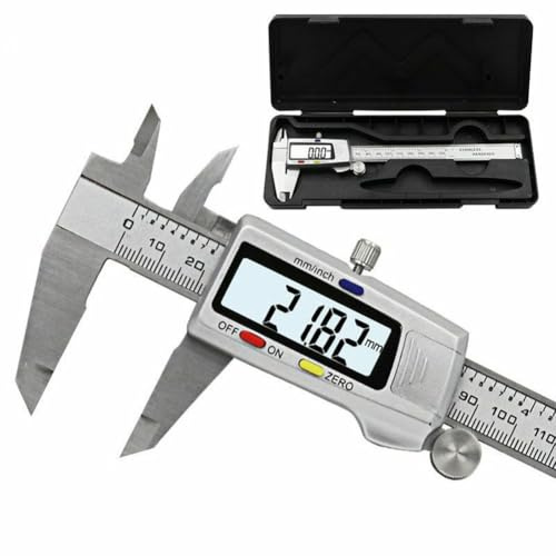 Vibsky Pied à coulisse numérique en acier inoxydable de 150 mm, outil de mesure électronique LCD avec jauge de profondeur