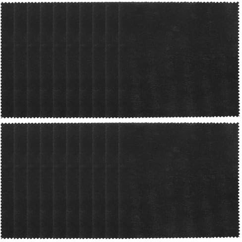 TEHAUX Paños de Microfibra para Limpiar Gafas 50 Piezas, Paño Negro 15x15 Cm, sin Pelusa ni Rayas, para Lentes, Móviles y Pantallas Delicadas, Uso en Ópticas y Hogar