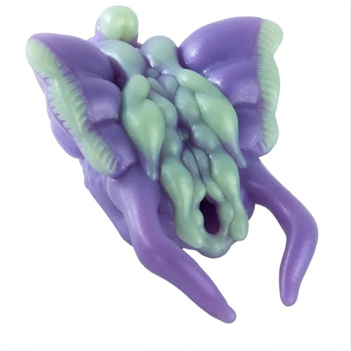 Realistischer Monster Masturbator aus Silikon, Alien Fantasy Design, Lila und Grün, 16,5 x 20,5 x 36 cm, 681g