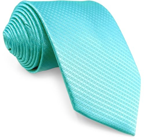 S&W SHLAX&WING Einfarbig Aqua Indigo Aquamarine Herren Krawatte Fahion Extra Lang