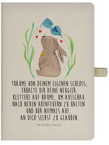 Mr. & Mrs. Panda Tagebuch Hase Blume - Geschenk, Geburtstag, notizbuch a4, Kindergeburtstag, Taufe, Kaninchen, Schwangerschaft, Journal, Skizzenbuch, Ostern, Kladde